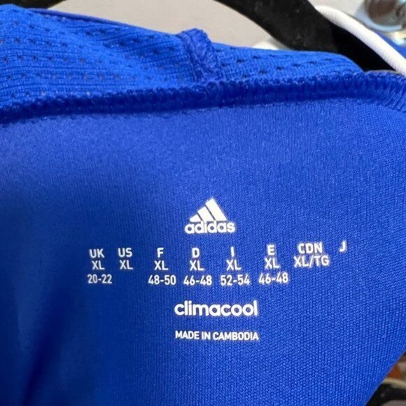 Adidas ClimaCool Blue Soccer Jersey XL Lightweight Breathable Activewear - Picture 4 of 5
